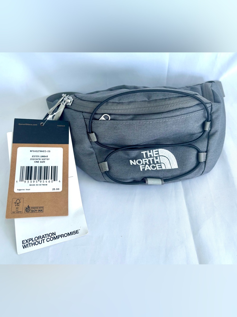 NWT The North Face Hip Bag Jester Lumbar Fanny Pack Grey Crossbody Bag 2.2 Liter